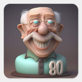 Speciaal fonds 80-jarige verjaardag vierkante sticker (Voorkant)