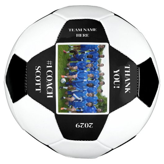 Speciaal Football Coach Team Foto Dank u Voetbal (Gedraaid)