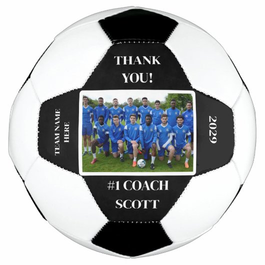 Speciaal Football Coach Team Foto Dank u Voetbal (Voorkant)