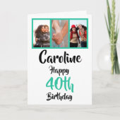 Speciaal foto-collage van 40e blije verjaardag kaart (Voorkant)