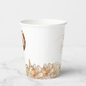 Speciaal foto Roos Gold Flowers Chic Wedding Papieren Bekers (Rechts)