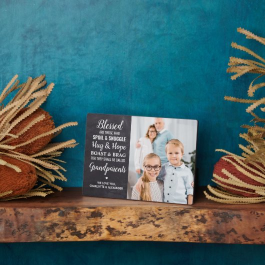 Speciaal foto van Rustic Blessed Grandouders Fotoplaat (Zijkant)