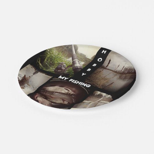 Speciaal fotoalbum voor de visserij. multomap met  papieren bordje (Gekanteld)