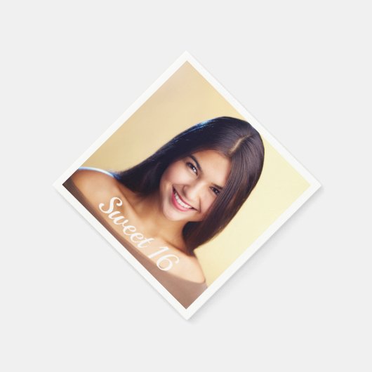 Speciaal fotoscript op 16 zestiende verjaardag servet (Hoek)