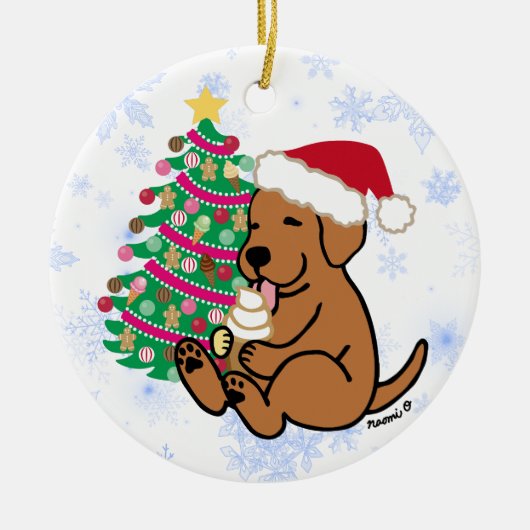Speciaal Fox Red Labrador Ice Cream Keramisch Ornament (Voorkant)