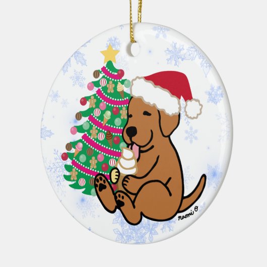Speciaal Fox Red Labrador Ice Cream Keramisch Ornament (Links)