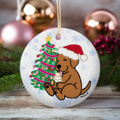 Speciaal Fox Red Labrador Ice Cream Keramisch Ornament