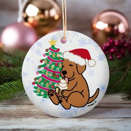 Speciaal Fox Red Labrador Ice Cream Keramisch Ornament
