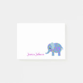 Speciaal Funny Blue Floral Elephant notitieblok Post-it® Notes (Voorkant)