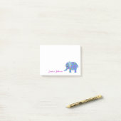 Speciaal Funny Blue Floral Elephant notitieblok Post-it® Notes (Op bureau)