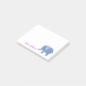 Speciaal Funny Blue Floral Elephant notitieblok Post-it® Notes (Schuin)