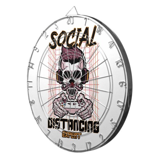 Speciaal gameontwerp met sociale afstanden dartbord (Voorkant Rechts)