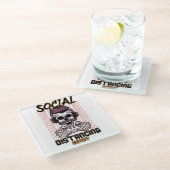 Speciaal gameontwerp met sociale afstanden glazen onderzetter (Schuin)