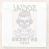 Speciaal gameontwerp met sociale afstanden glazen onderzetter (Achterkant)