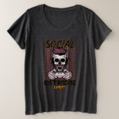 Speciaal gameontwerp met sociale afstanden grote maat t-shirt (Design voorkant)