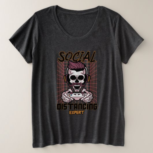 Speciaal gameontwerp met sociale afstanden grote maat t-shirt (Design voorkant)