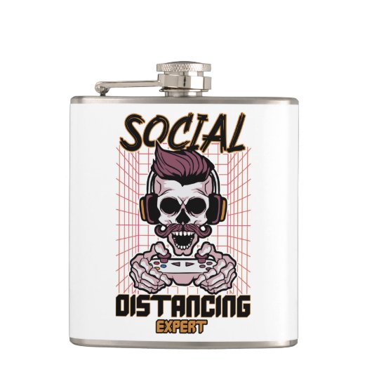 Speciaal gameontwerp met sociale afstanden heupfles (Voorkant)