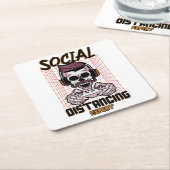 Speciaal gameontwerp met sociale afstanden kartonnen onderzetters (Schuin)