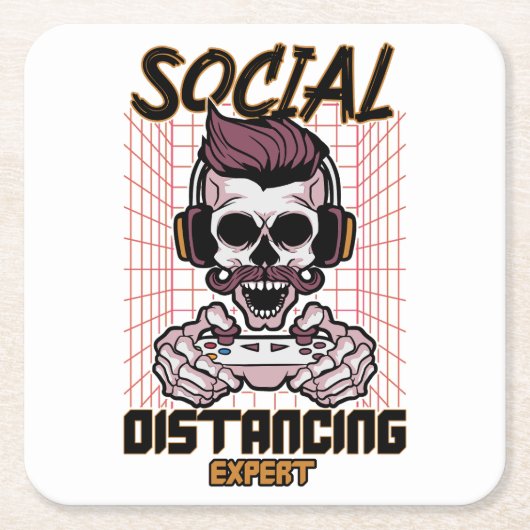 Speciaal gameontwerp met sociale afstanden kartonnen onderzetters (Voorkant)