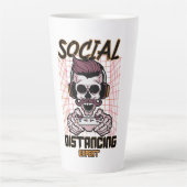 Speciaal gameontwerp met sociale afstanden latte mok (Voorkant)