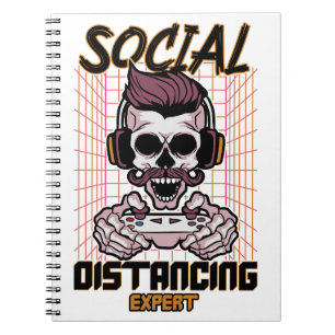 Speciaal gameontwerp met sociale afstanden notitieboek