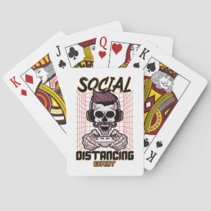 Speciaal gameontwerp met sociale afstanden pokerkaarten