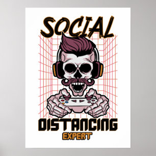 Speciaal gameontwerp met sociale afstanden poster