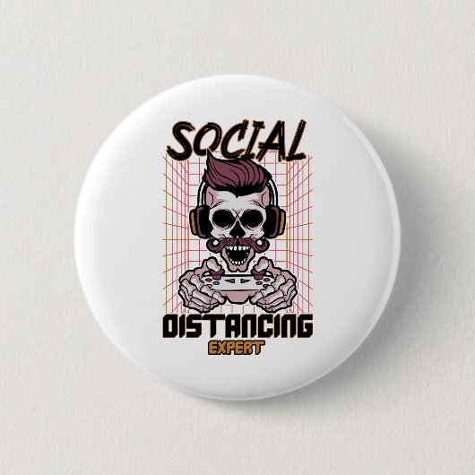 Speciaal gameontwerp met sociale afstanden ronde button 5,7 cm (Voorkant)