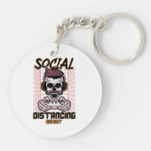 Speciaal gameontwerp met sociale afstanden sleutelhanger (Achterkant)
