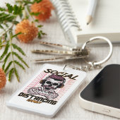 Speciaal gameontwerp met sociale afstanden sleutelhanger (Voorkant Rechts)