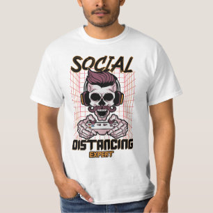 Speciaal gameontwerp met sociale afstanden t-shirt