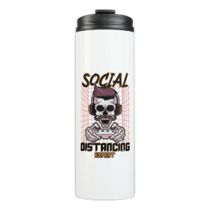 Speciaal gameontwerp met sociale afstanden thermosbeker