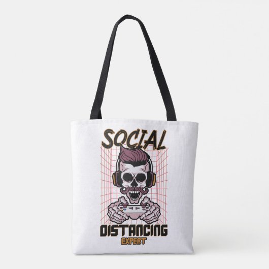 Speciaal gameontwerp met sociale afstanden tote bag (Achterkant)