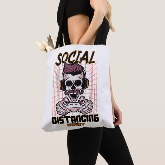 Speciaal gameontwerp met sociale afstanden tote bag (Dichtbij)