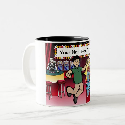 Speciaal gamer - Mannelijke Cartoon Tweekleurige Koffiemok (Voorkant links)