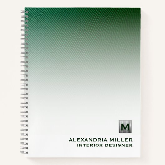 Speciaal geborsteld zilver monogram spiraal notitieboek (Voorkant)