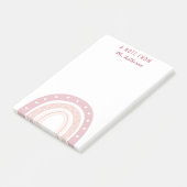 Speciaal gebrande roze regenboogkalligrafie post-it® notes (Schuin)