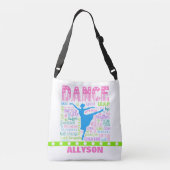 Speciaal gebundelde danserwoorden Typografie Crossbody Tas (Achterkant)