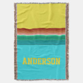 Speciaal geel blauw Multicolor Stripe Patroon Deken (Voorkant Verticaal)