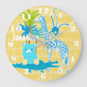 Speciaal geel blauw Oerwoud Grote Klok (Voorkant)