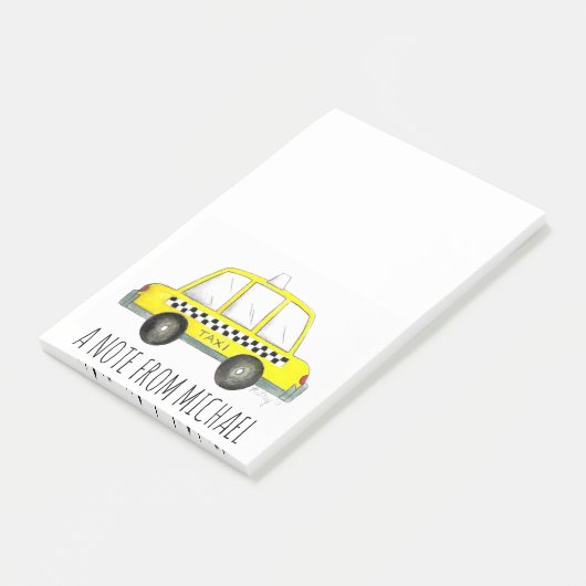 Speciaal geel Gele NYC Gecontroleerde Taxi Cab Pos Post-it® Notes (Schuin)