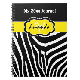Speciaal geel zwart-wit Zebra Journal Notitieboek