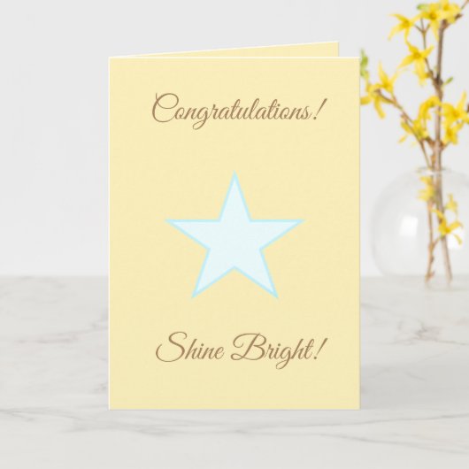 Speciaal gefeliciteerd Shine Bright Star Kaart (Gele Bloem)