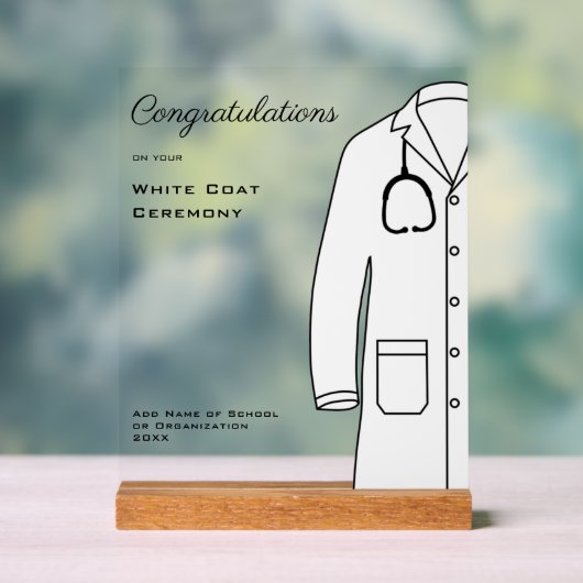 Speciaal gefeliciteerd White Coat Ceremony Acryl Bord (Neutraal)