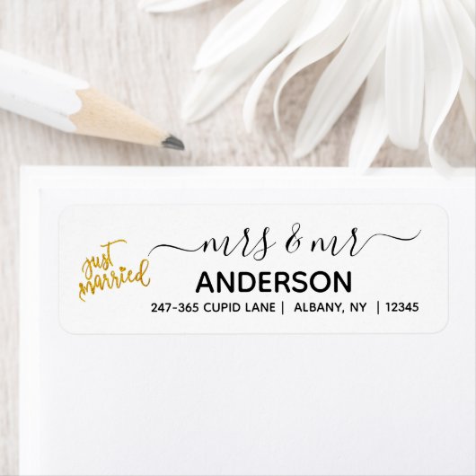 Speciaal gehuwd Gold Return-adres labo Etiket (Insitu)