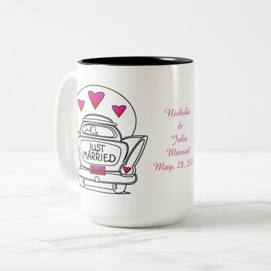 Speciaal gehuwde Mok van Honeymoon Car (Voorkant links)