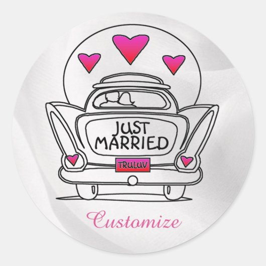 Speciaal gehuwde Stickers van Honeymoon Car (Voorkant)