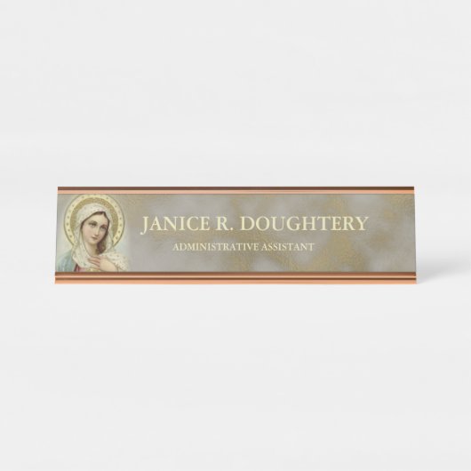 Speciaal geïmmuniseerd Sorrowful Virgin Mary Bureau Naambordje (Voorkant)