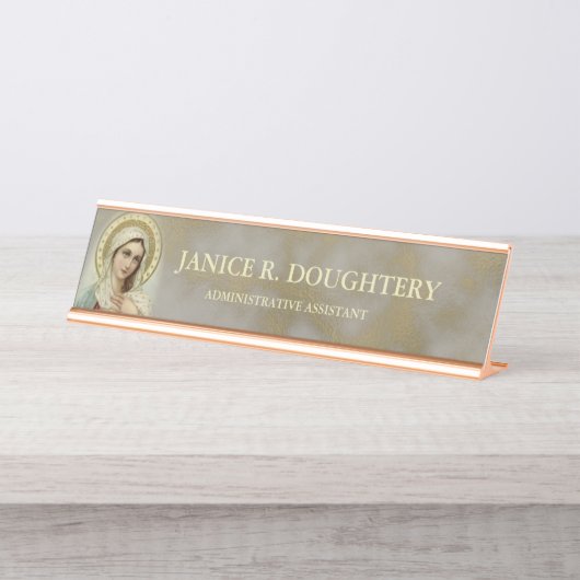 Speciaal geïmmuniseerd Sorrowful Virgin Mary Bureau Naambordje (Voorkant)