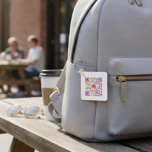Speciaal geïndividualiseerde instagram-QR-code Sleutelhanger